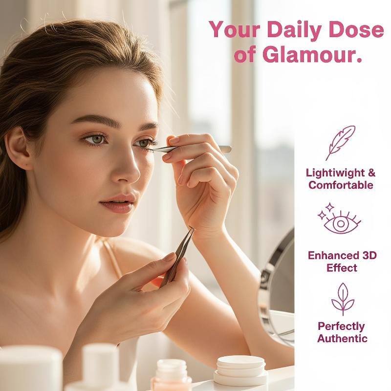 Eyelash Extension With Glue - Набор накладных ресниц для нижнего века,