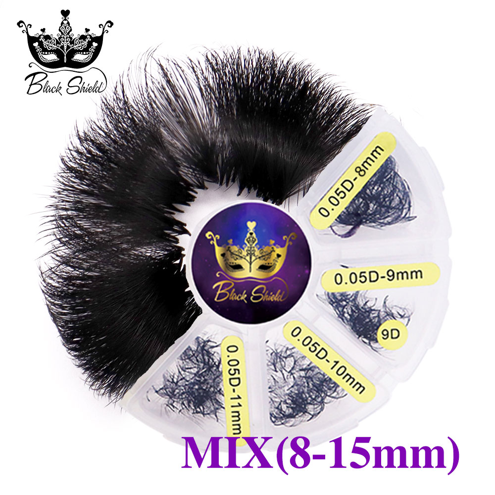 Eyelash Extension Medium - 1000 вееров, свободный веер, смешанная длина,