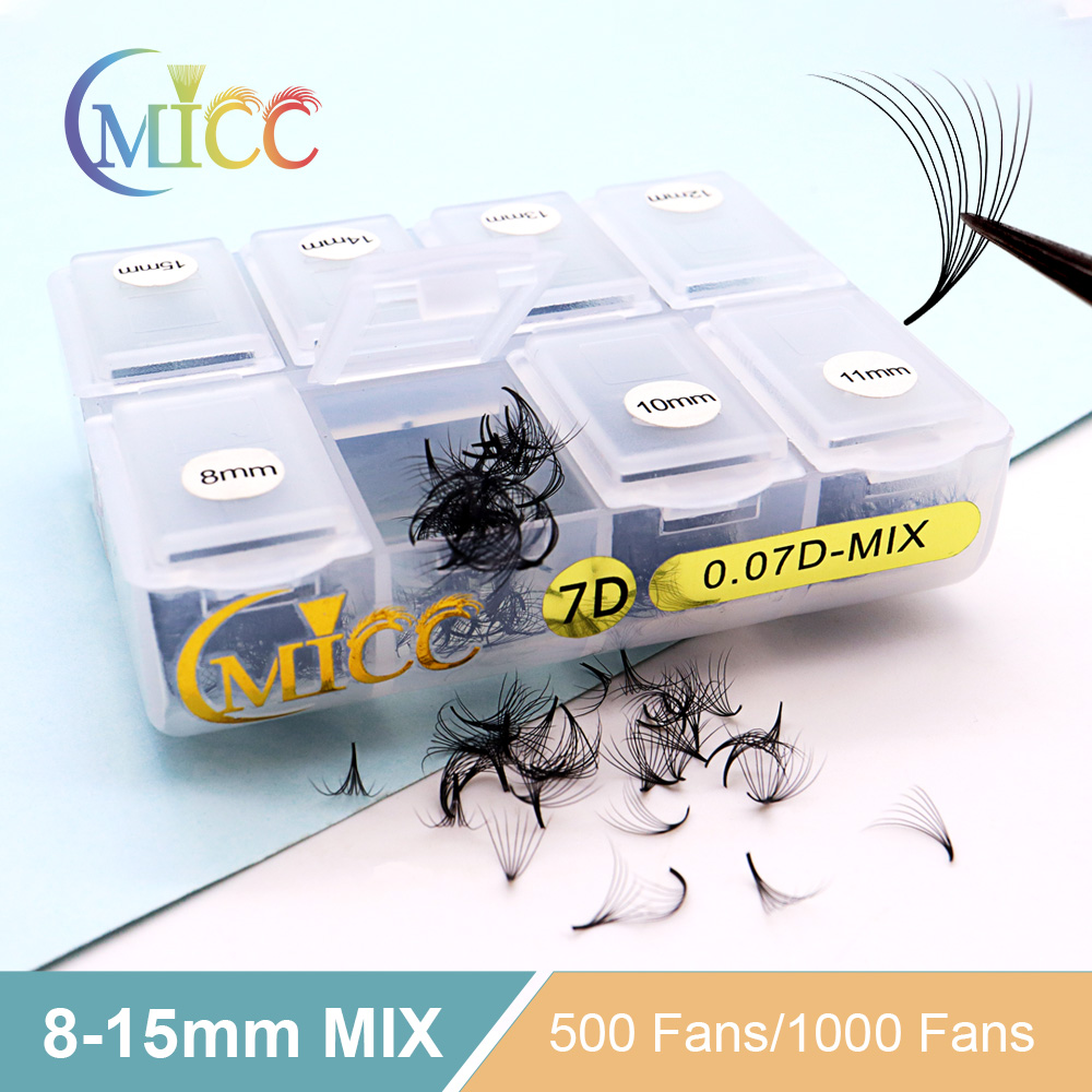 Eyelash Extension Medium - Cmicc 500/1000 пучков смешанной длины, готовые
