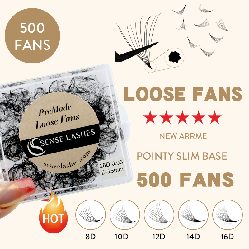 Eyelash Extension Medium - 500 вееров, свободные готовые вееры ручной