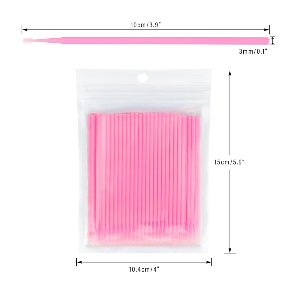 Eyelash Extension With Glue - 500 шт. одноразовых микро-ватных палочек с