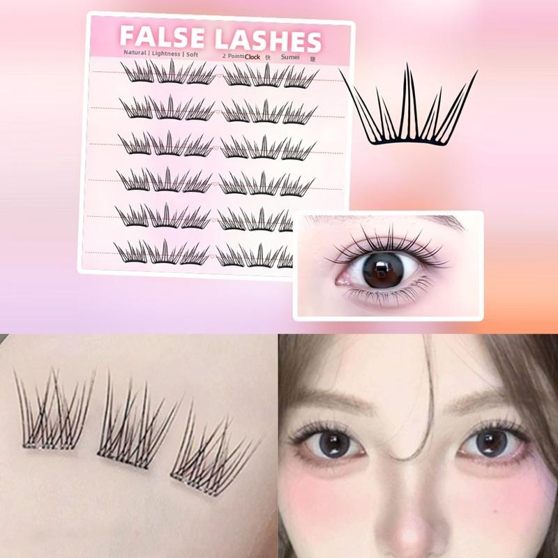 Eyelash Extension With Glue - Накладные ресницы 6 рядов, натуральные, густые,