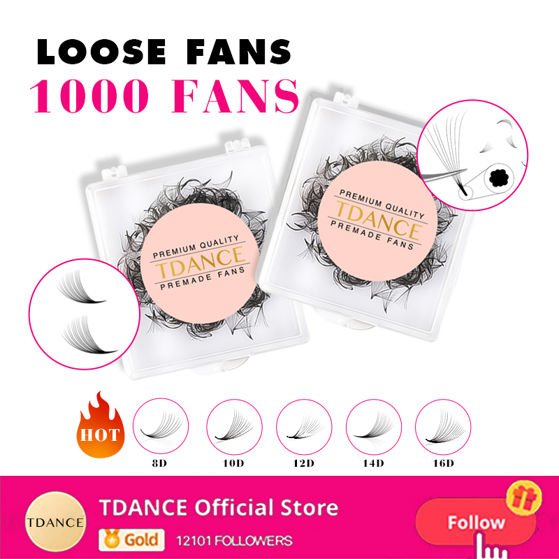 Eyelash Extension Medium - Вентиляторы TDANCE 1000, свободные веерные ресницы,